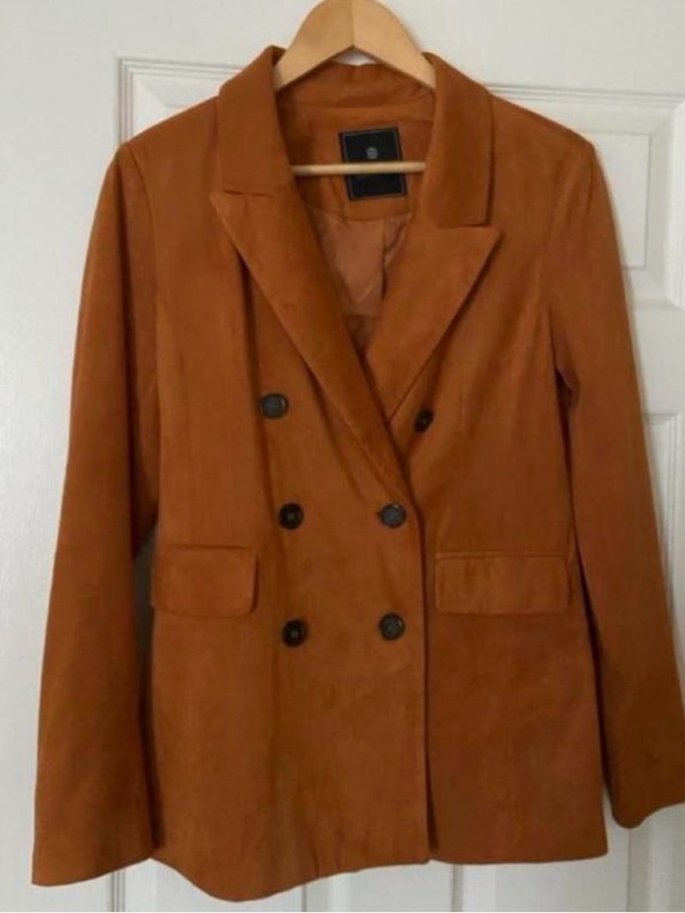 Women's Brown Suede Like Blazer Jacket